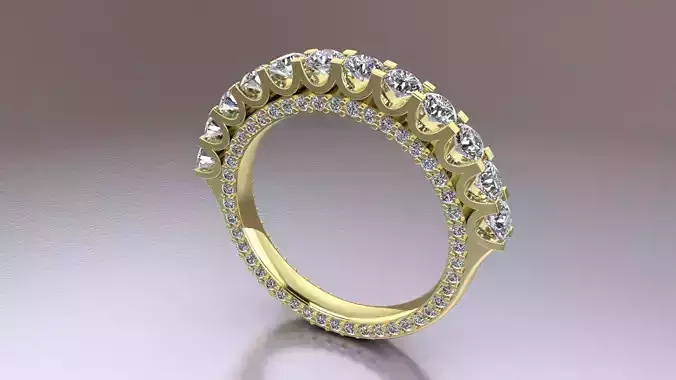 BEUTIFULL RING WITH STONES 3D PRINTING MODEL