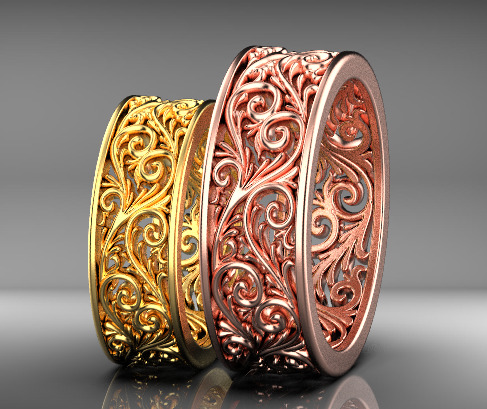 wedding rings  3D print model_11