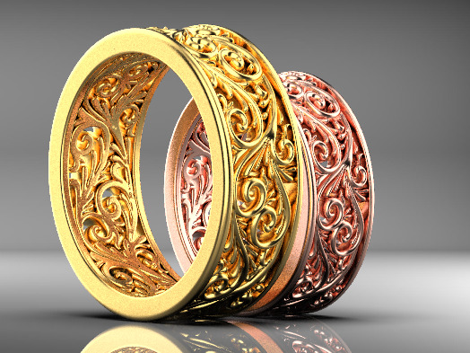 wedding rings  3D print model_16