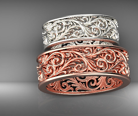 wedding rings  3D print model_13