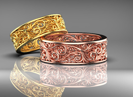 wedding rings  3D print model_23