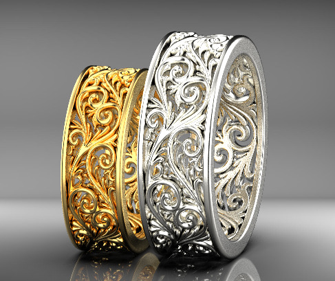 wedding rings  3D print model_10