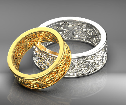 wedding rings  3D print model_20
