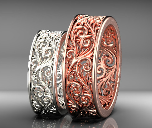 wedding rings  3D print model_12