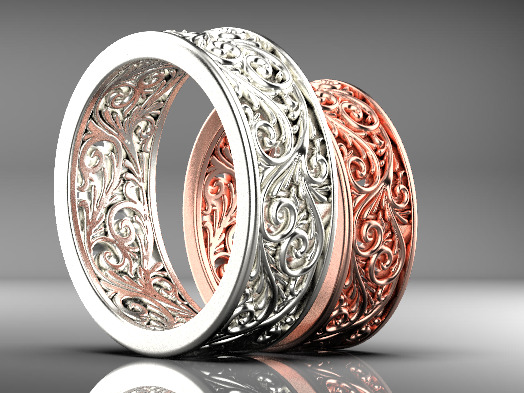 wedding rings  3D print model_17