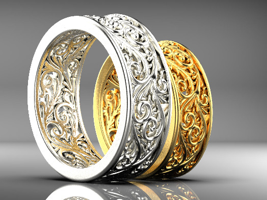 wedding rings  3D print model_18