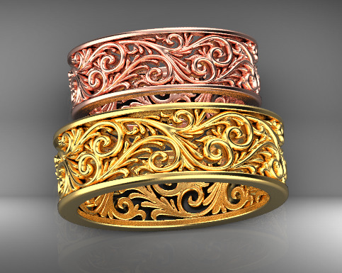 wedding rings  3D print model_15