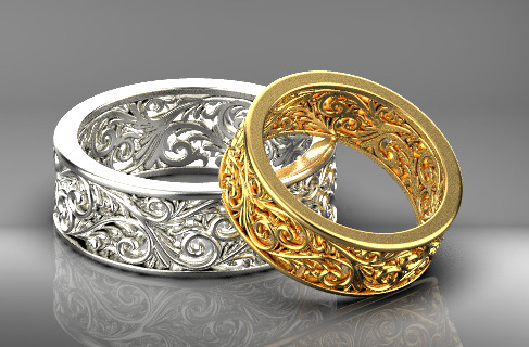 wedding rings  3D print model_19