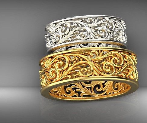 wedding rings  3D print model_14