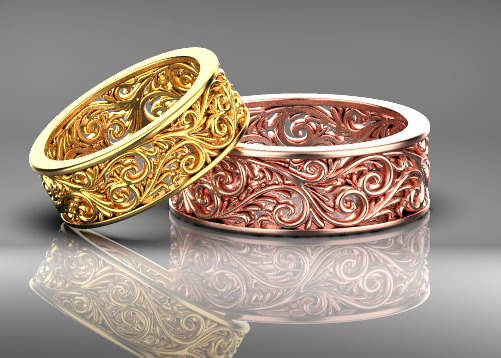 wedding rings  3D print model_22