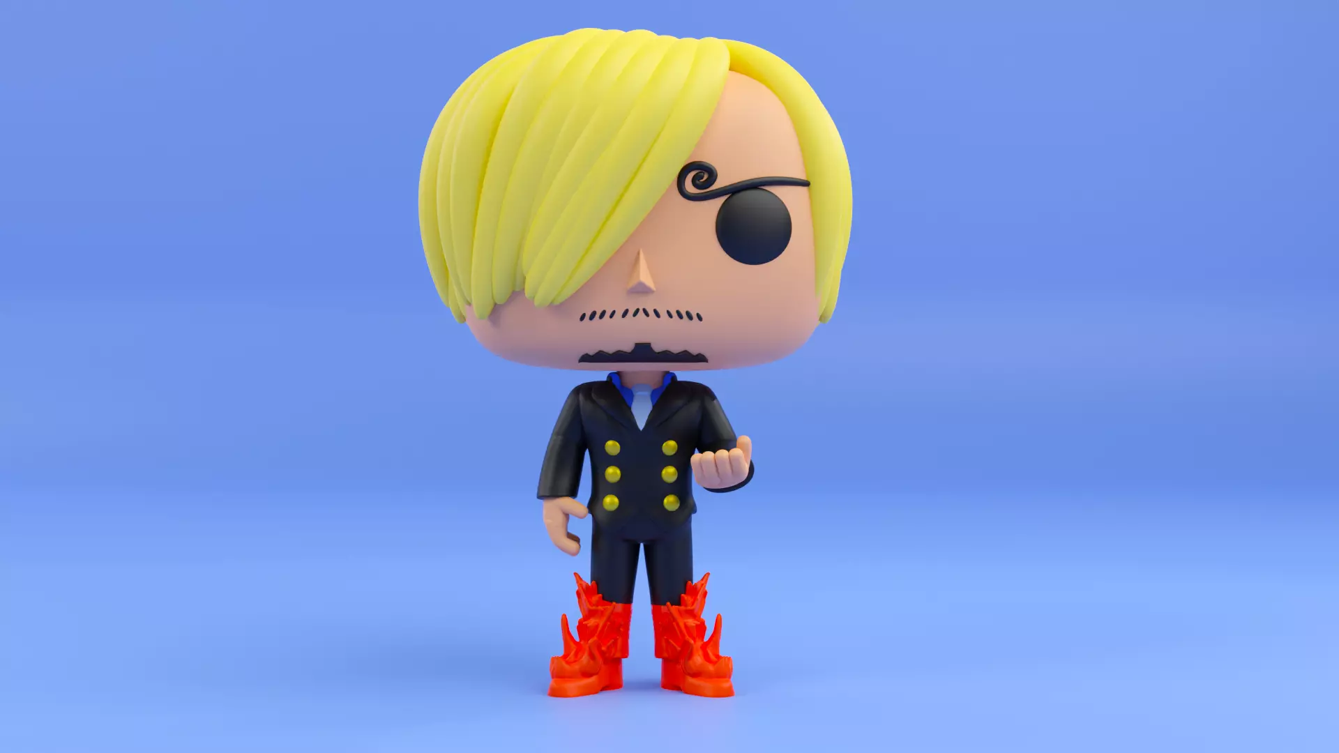  Sanji funko pop from the anime one piece  3D print model_0