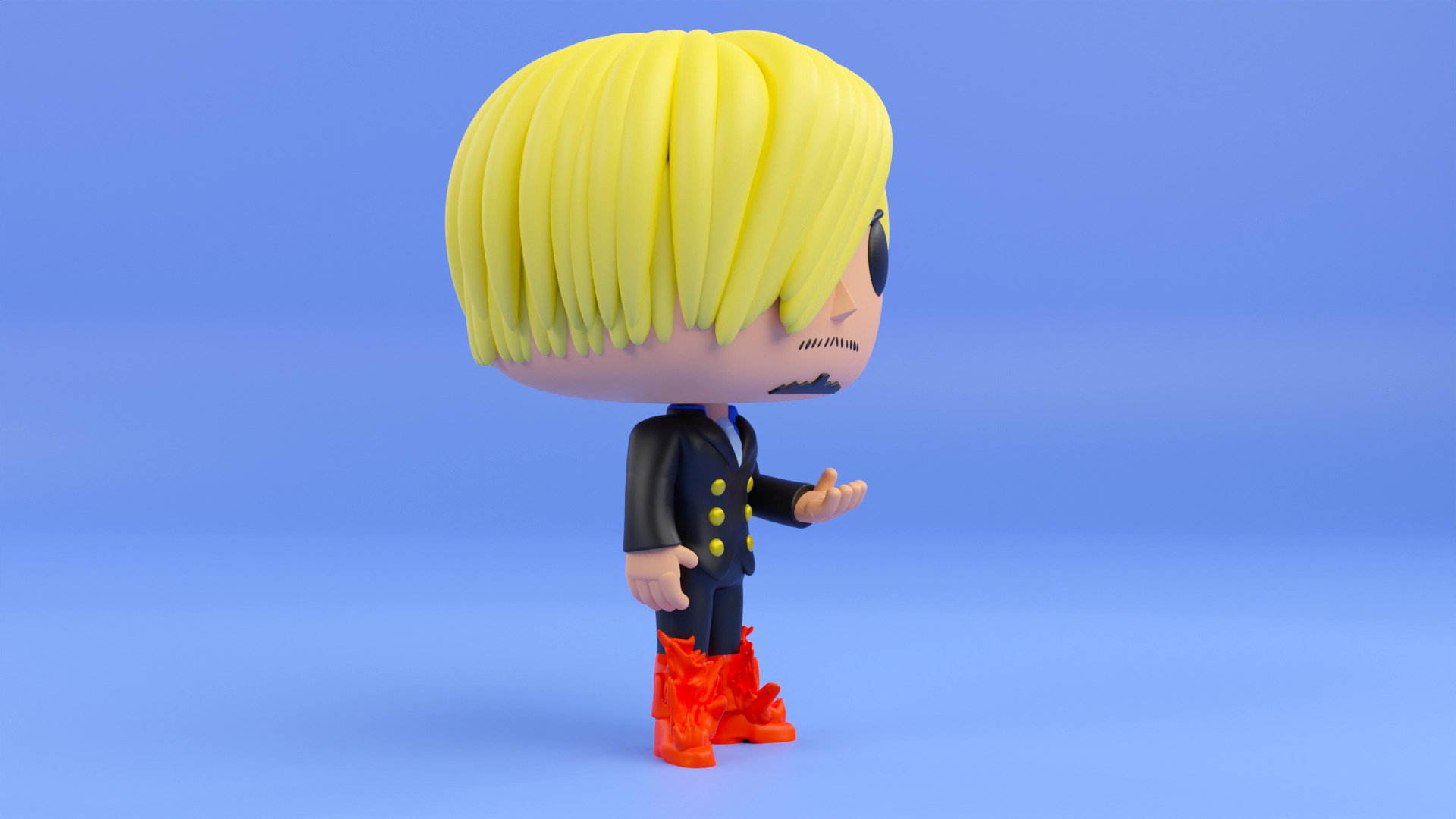  Sanji funko pop from the anime one piece  3D print model_10