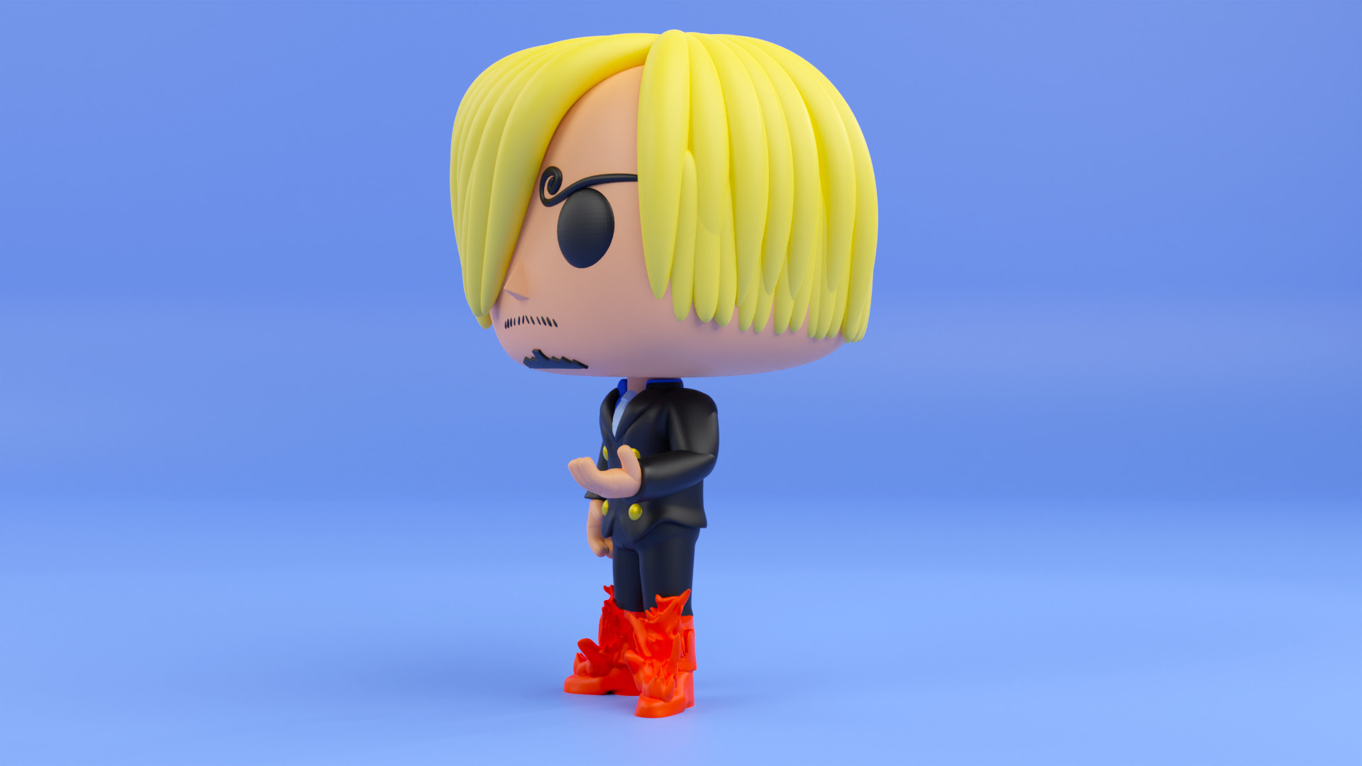  Sanji funko pop from the anime one piece  3D print model_7