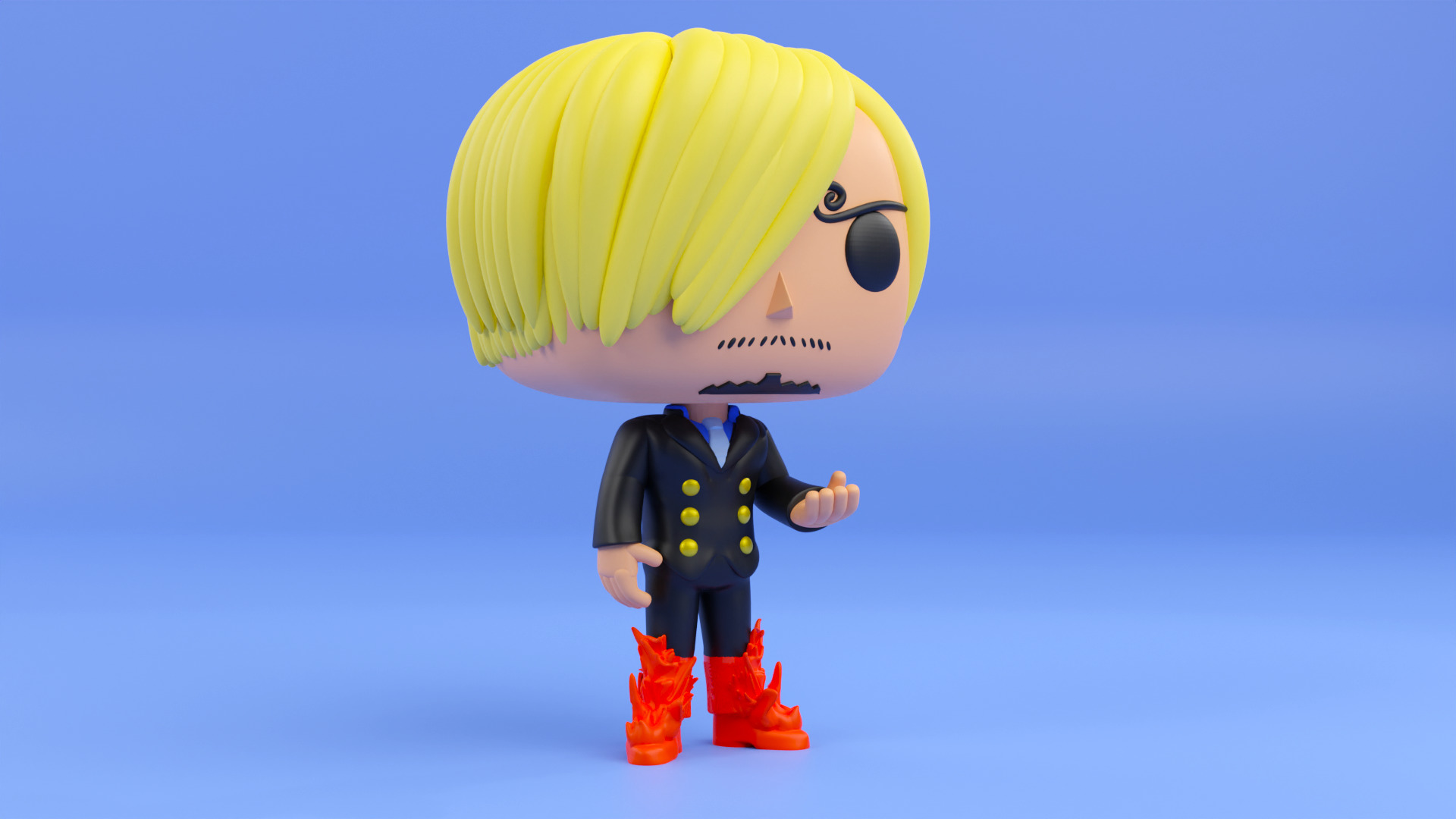  Sanji funko pop from the anime one piece  3D print model_9