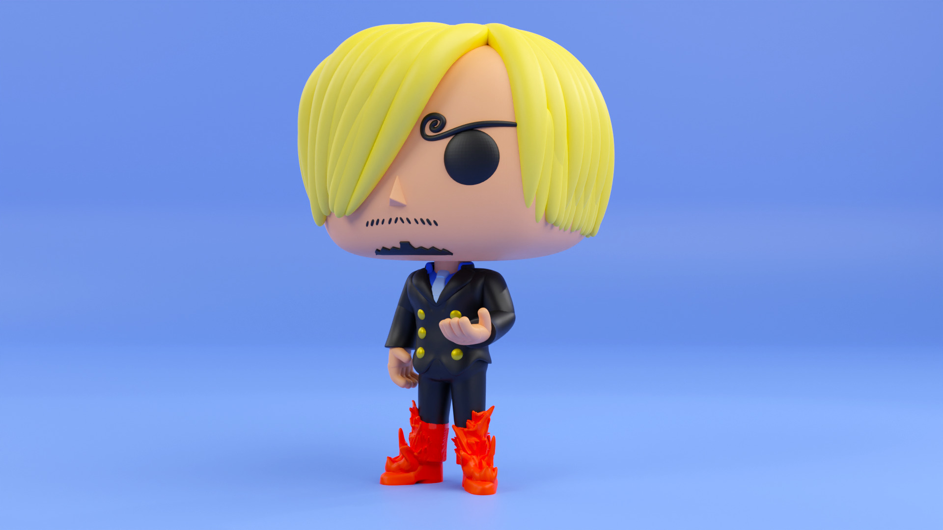  Sanji funko pop from the anime one piece  3D print model_8