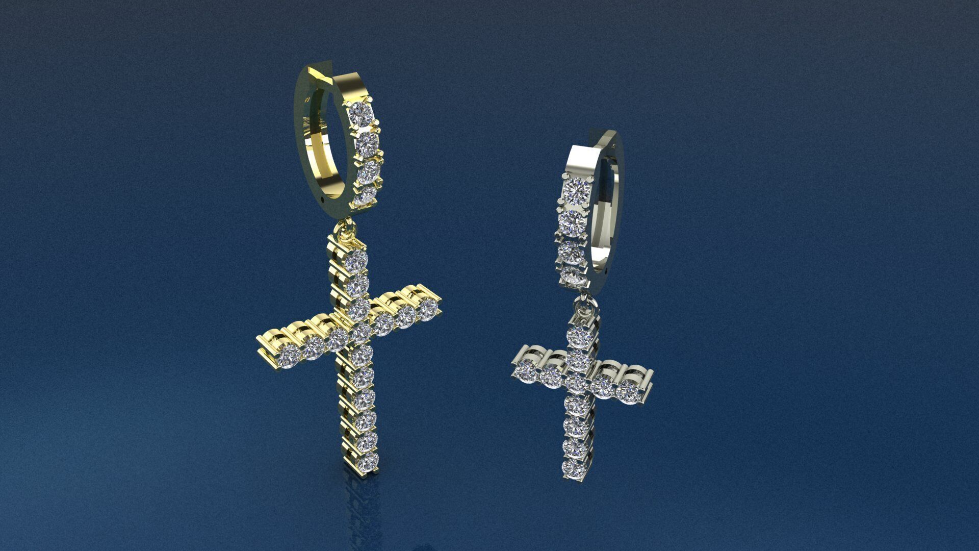 CROSS EARRING 3D PRINTING MODEL 3D print model_6