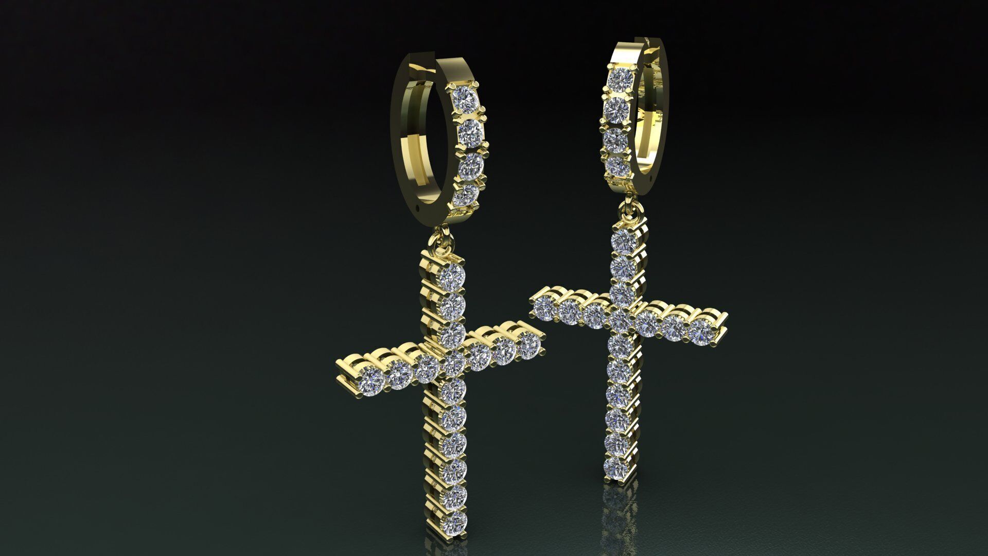 CROSS EARRING 3D PRINTING MODEL 3D print model_2
