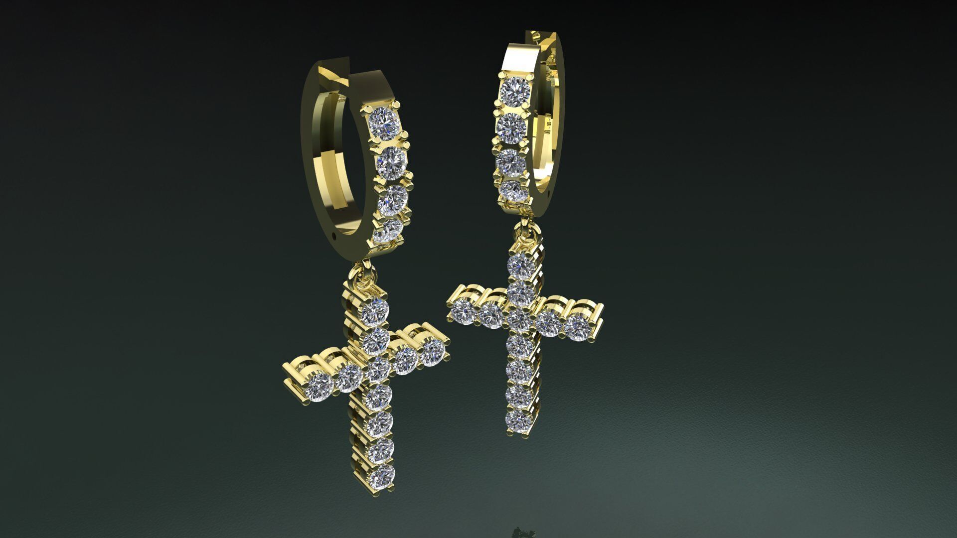 CROSS EARRING 3D PRINTING MODEL 3D print model_11