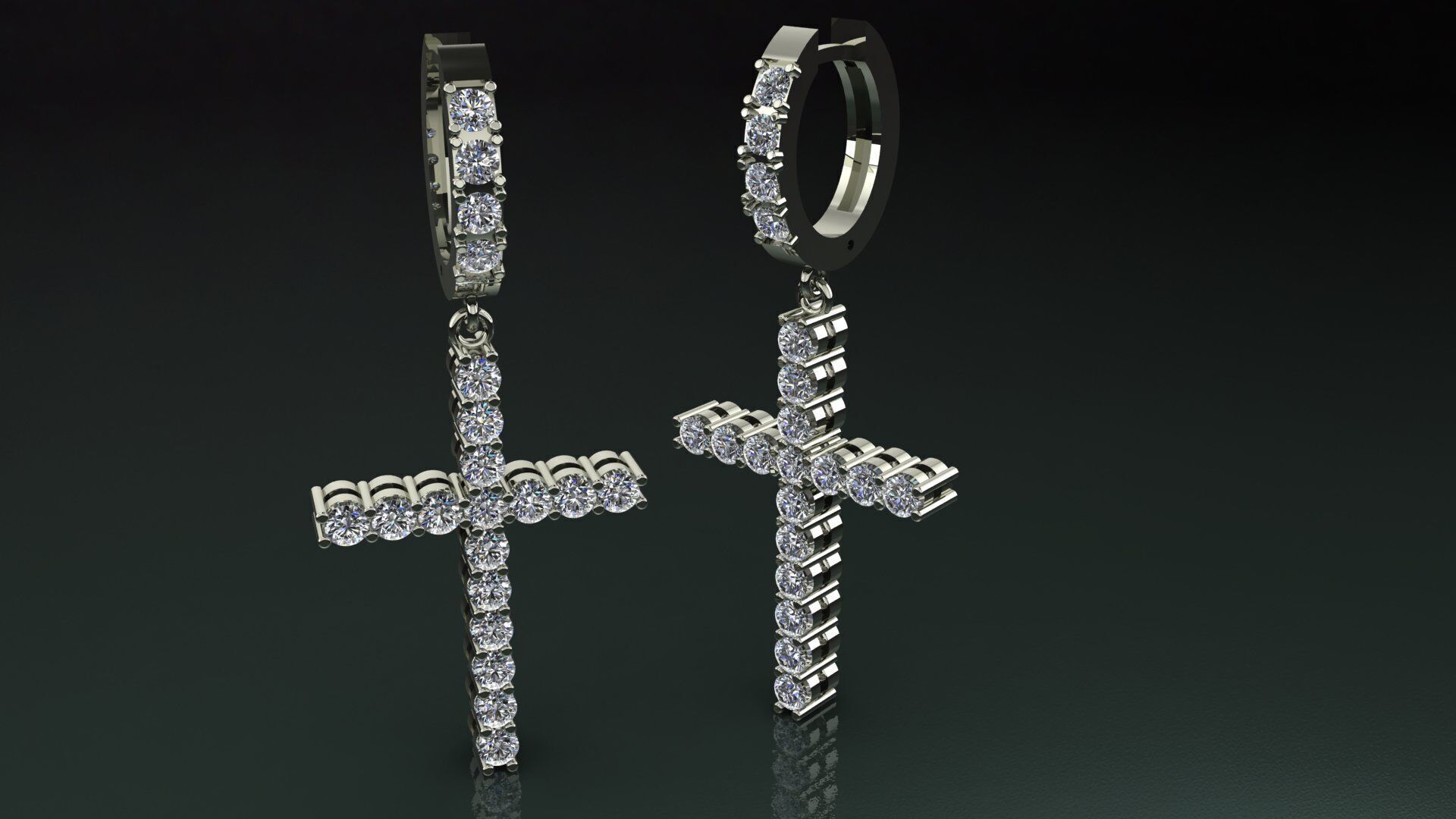 CROSS EARRING 3D PRINTING MODEL 3D print model_1