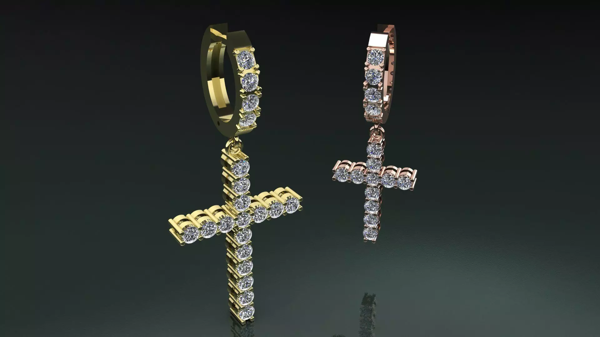 CROSS EARRING 3D PRINTING MODEL 3D print model_0