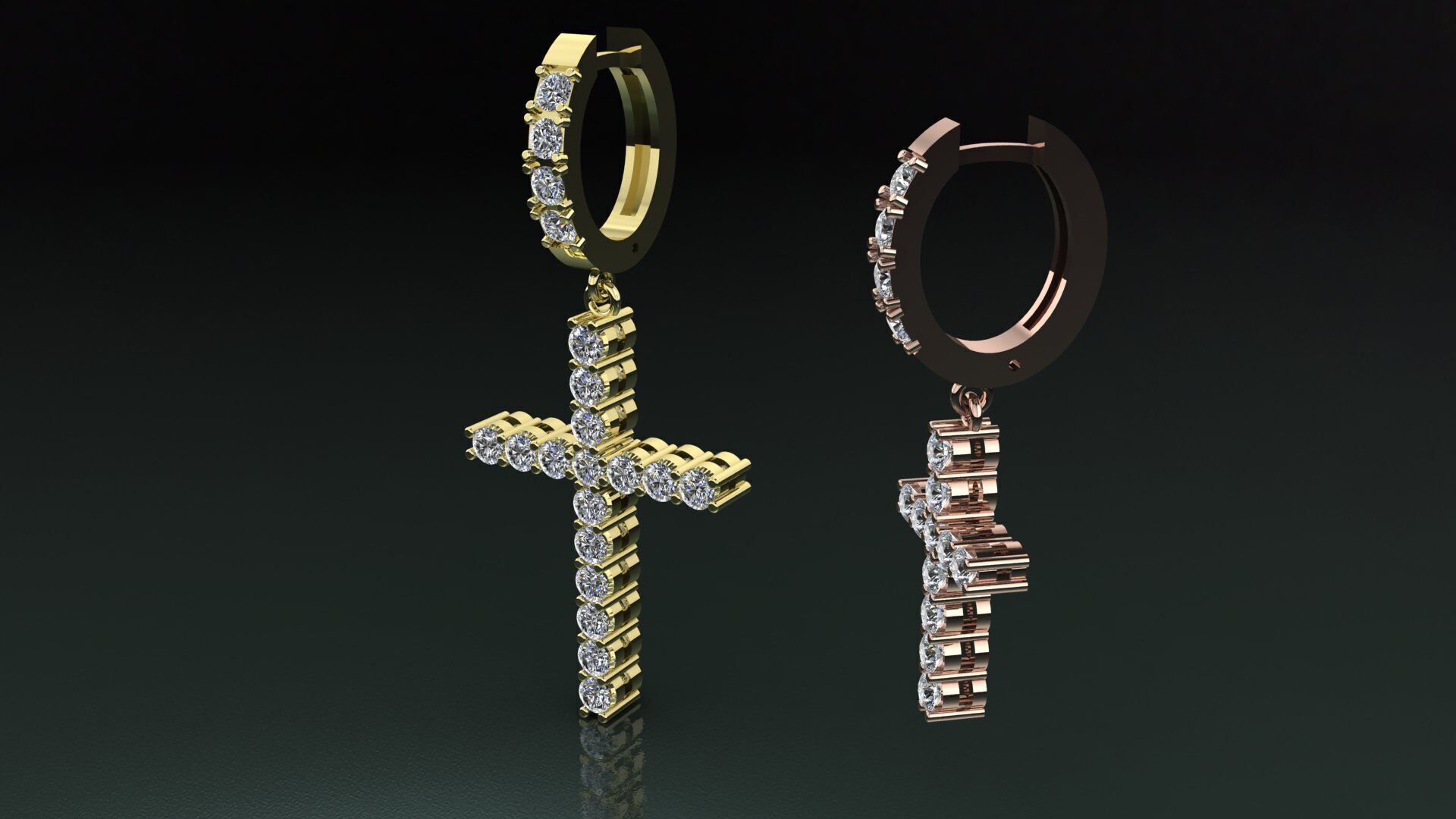 CROSS EARRING 3D PRINTING MODEL 3D print model_4