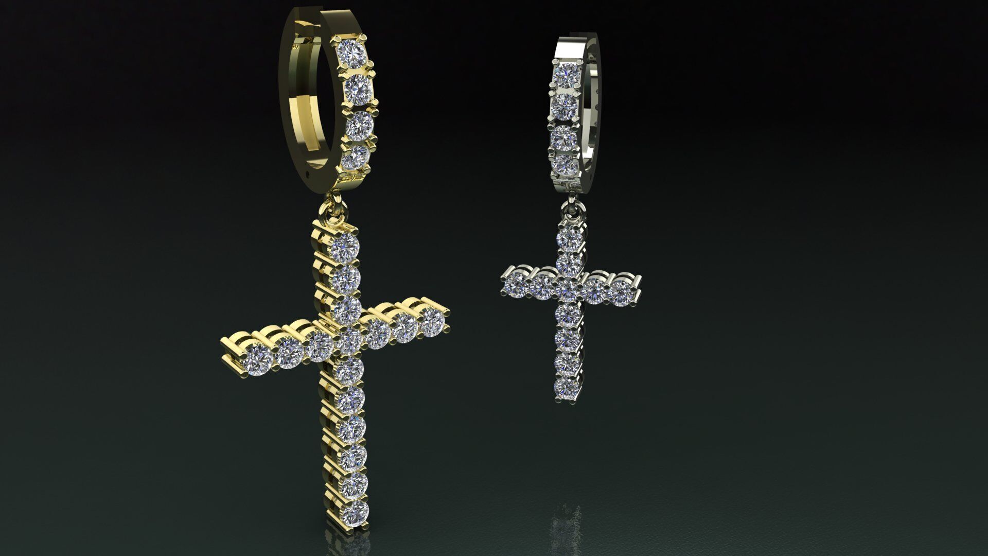 CROSS EARRING 3D PRINTING MODEL 3D print model_5