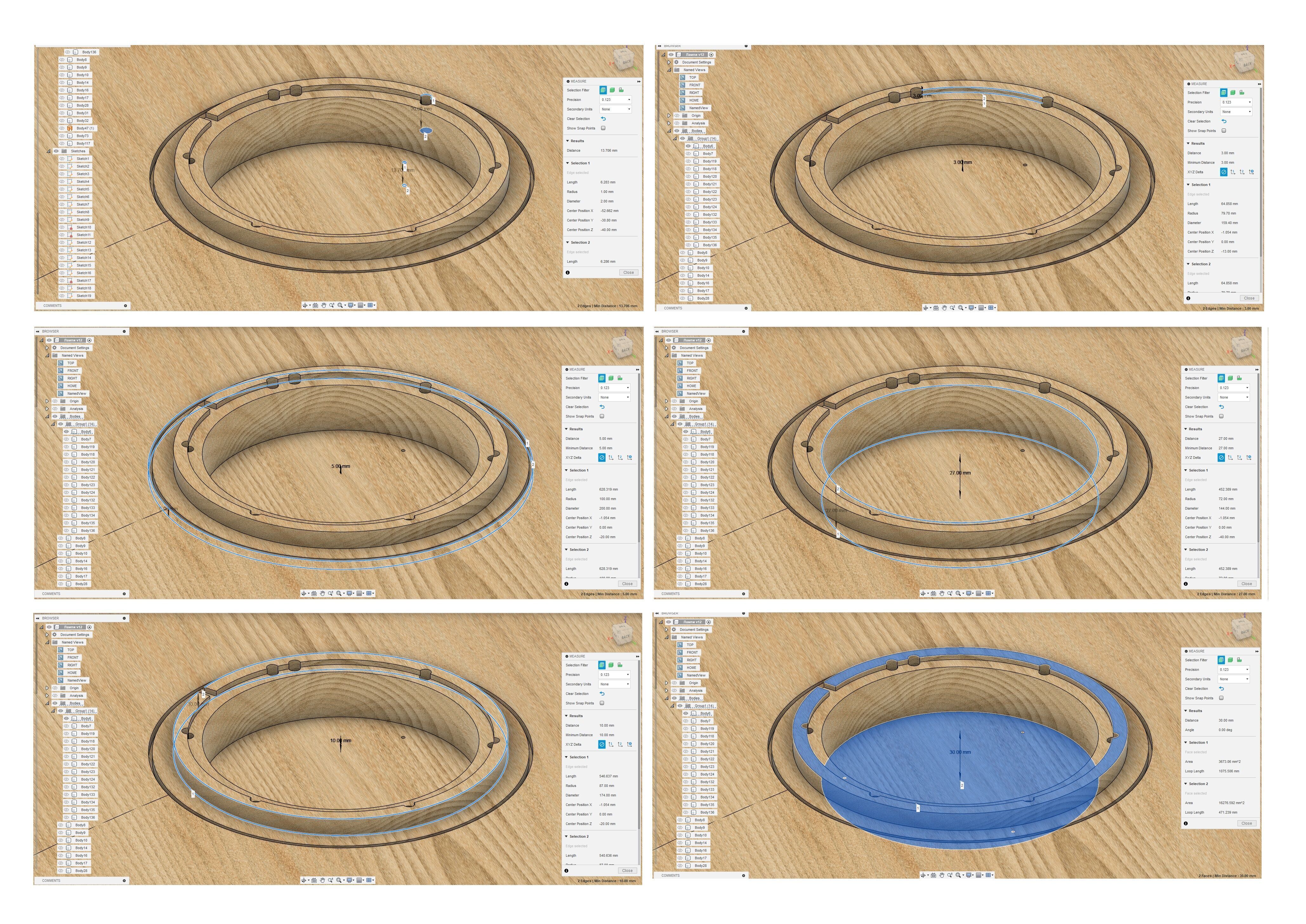 Wooden Dual Disk Pendant Light 3D Model for CNC 3D Printing 3D print model_2