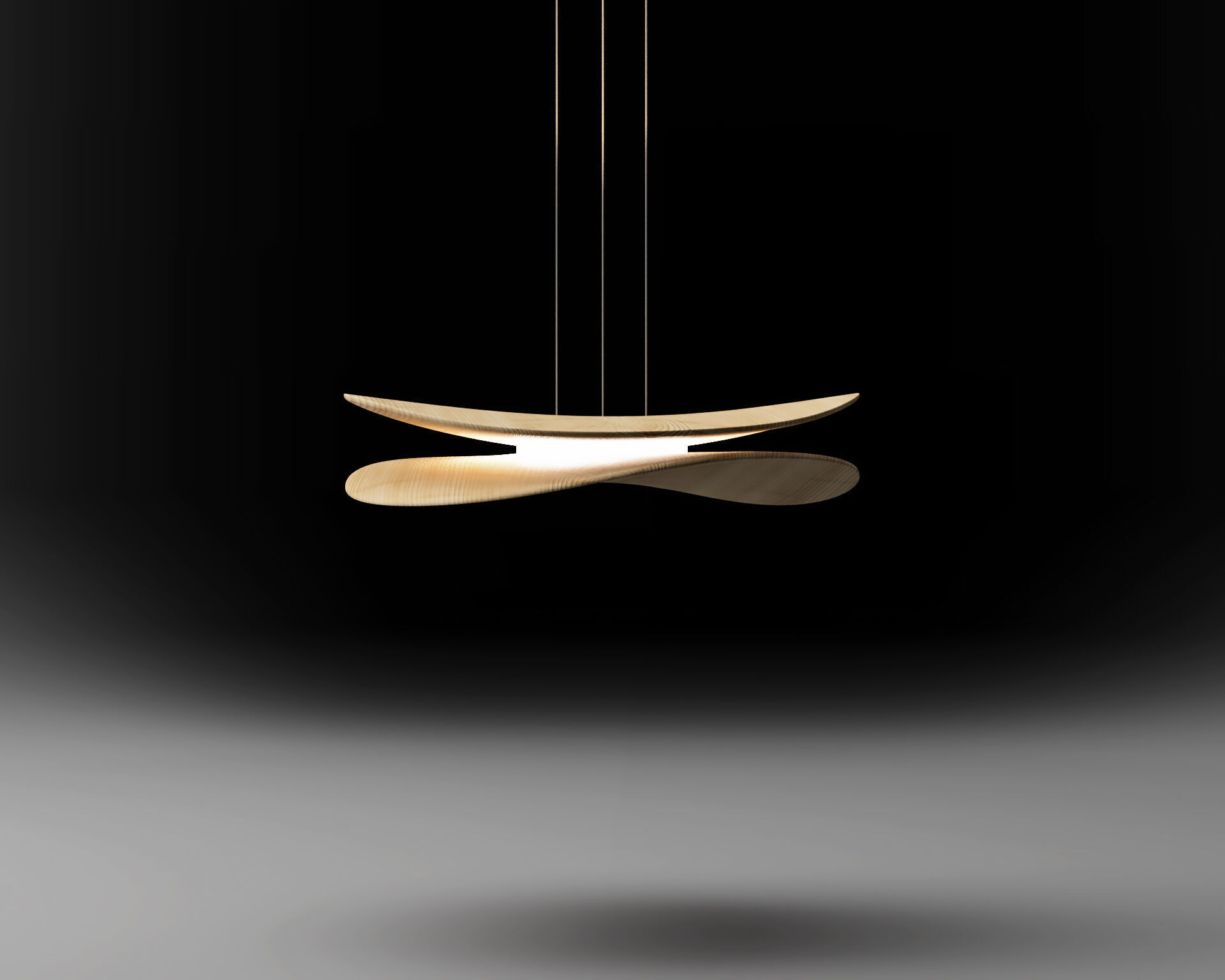 Wooden Dual Disk Pendant Light 3D Model for CNC 3D Printing 3D print model_4