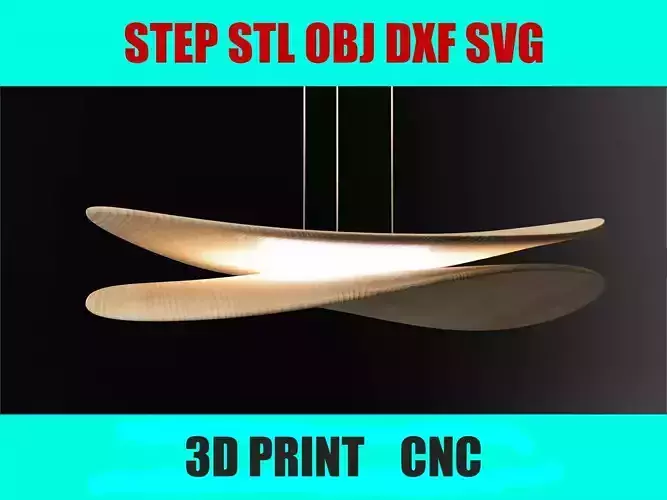 Wooden Dual Disk Pendant Light 3D Model for CNC 3D Printing