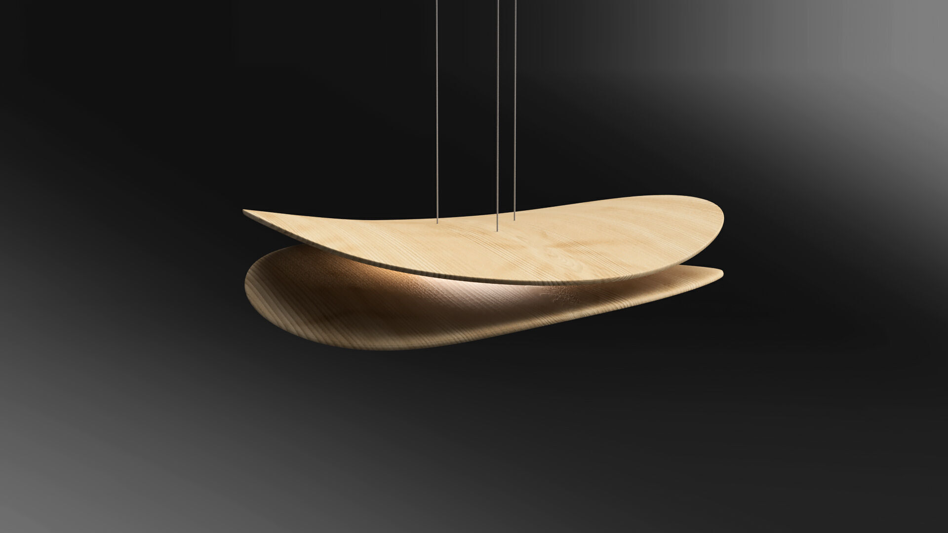 Wooden Dual Disk Pendant Light 3D Model for CNC 3D Printing 3D print model_8