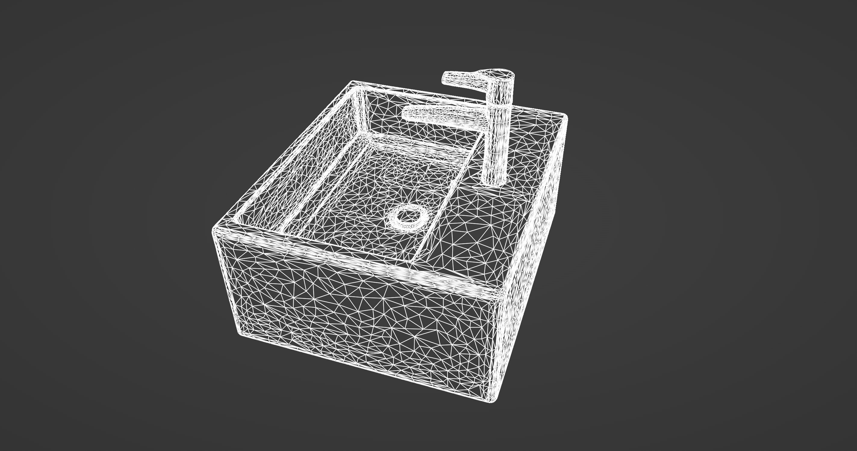 Modern Wall-Mounted Rectangular Sink with Chrome Faucet 3D model_8