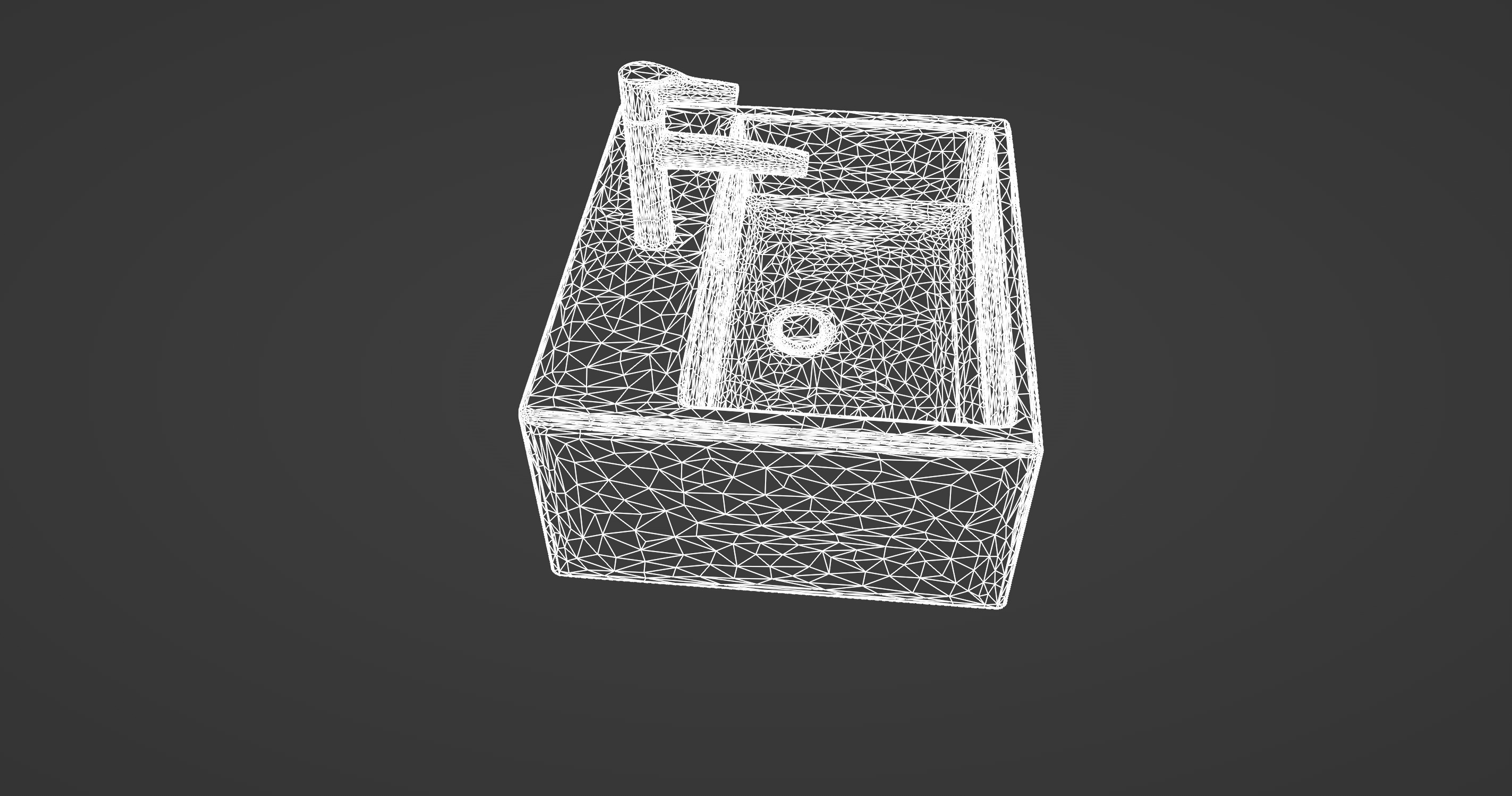 Modern Wall-Mounted Rectangular Sink with Chrome Faucet 3D model_11