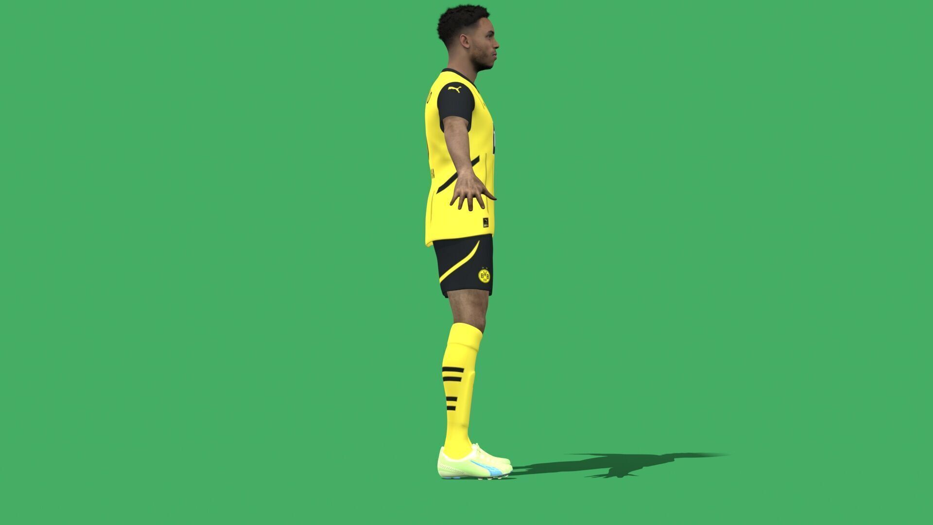 3D Rigged Felix Nmecha Dortmund 2025 Low-poly 3D model_5
