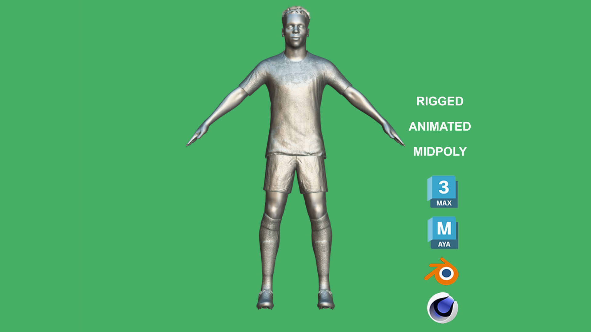 3D Rigged Felix Nmecha Dortmund 2025 Low-poly 3D model_12