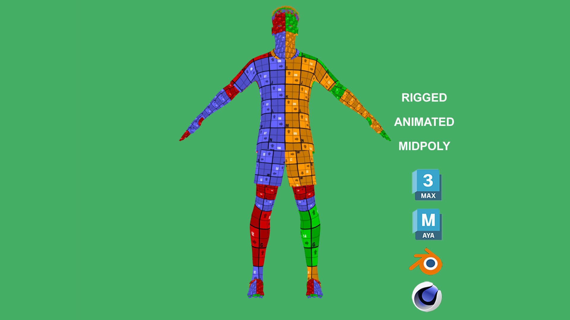 3D Rigged Felix Nmecha Dortmund 2025 Low-poly 3D model_14