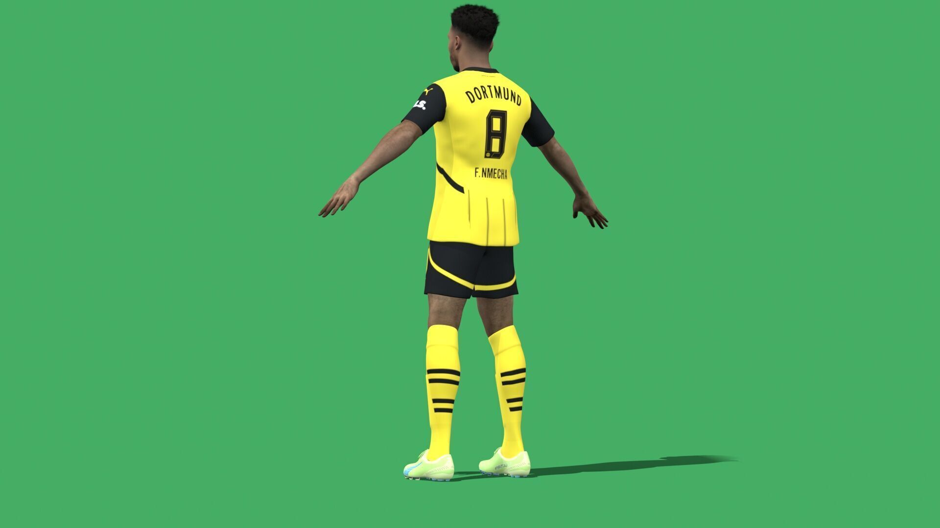 3D Rigged Felix Nmecha Dortmund 2025 Low-poly 3D model_8