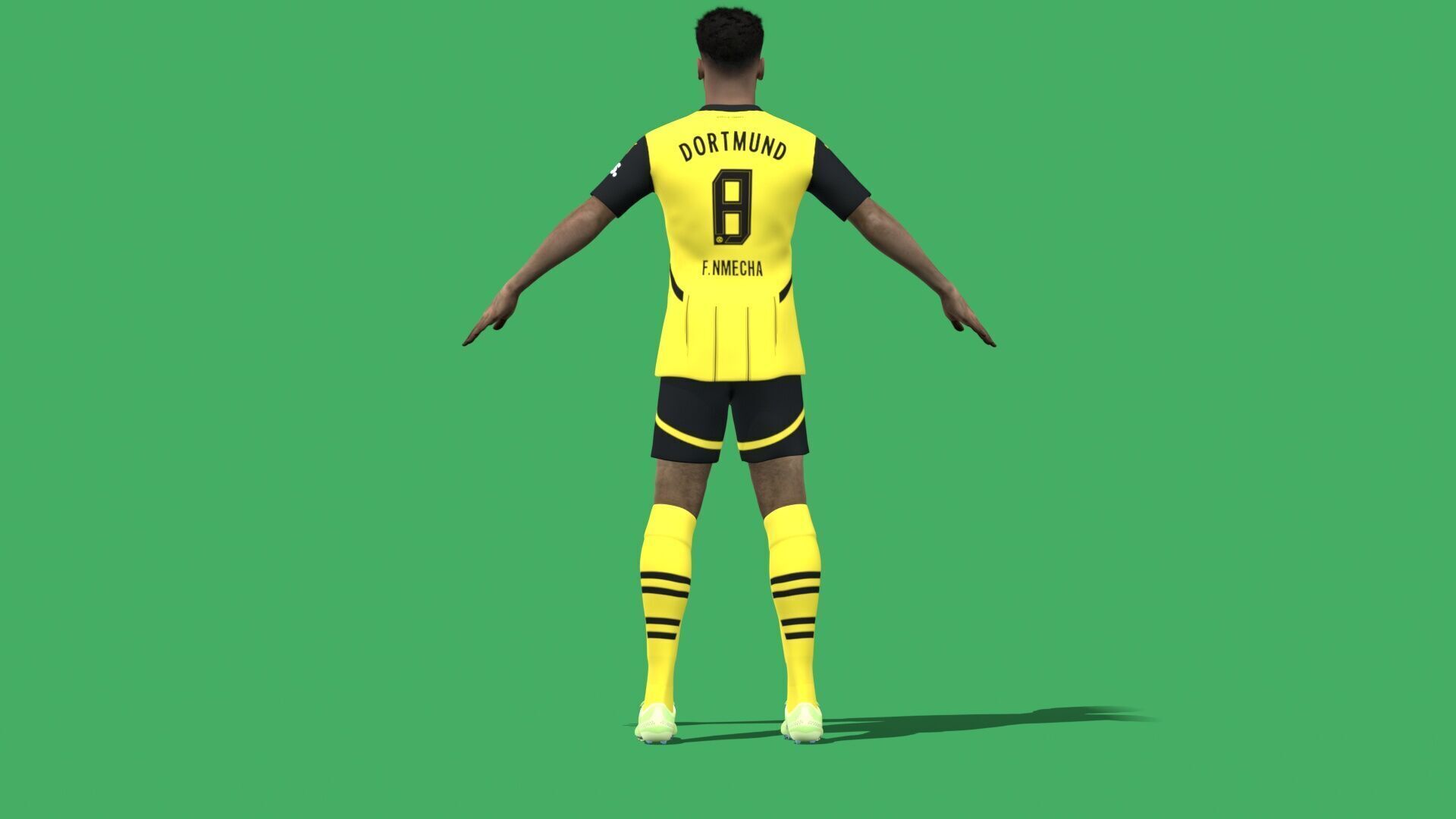 3D Rigged Felix Nmecha Dortmund 2025 Low-poly 3D model_7