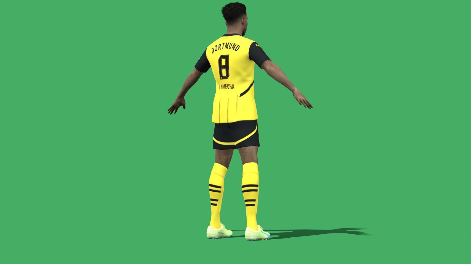 3D Rigged Felix Nmecha Dortmund 2025 Low-poly 3D model_6