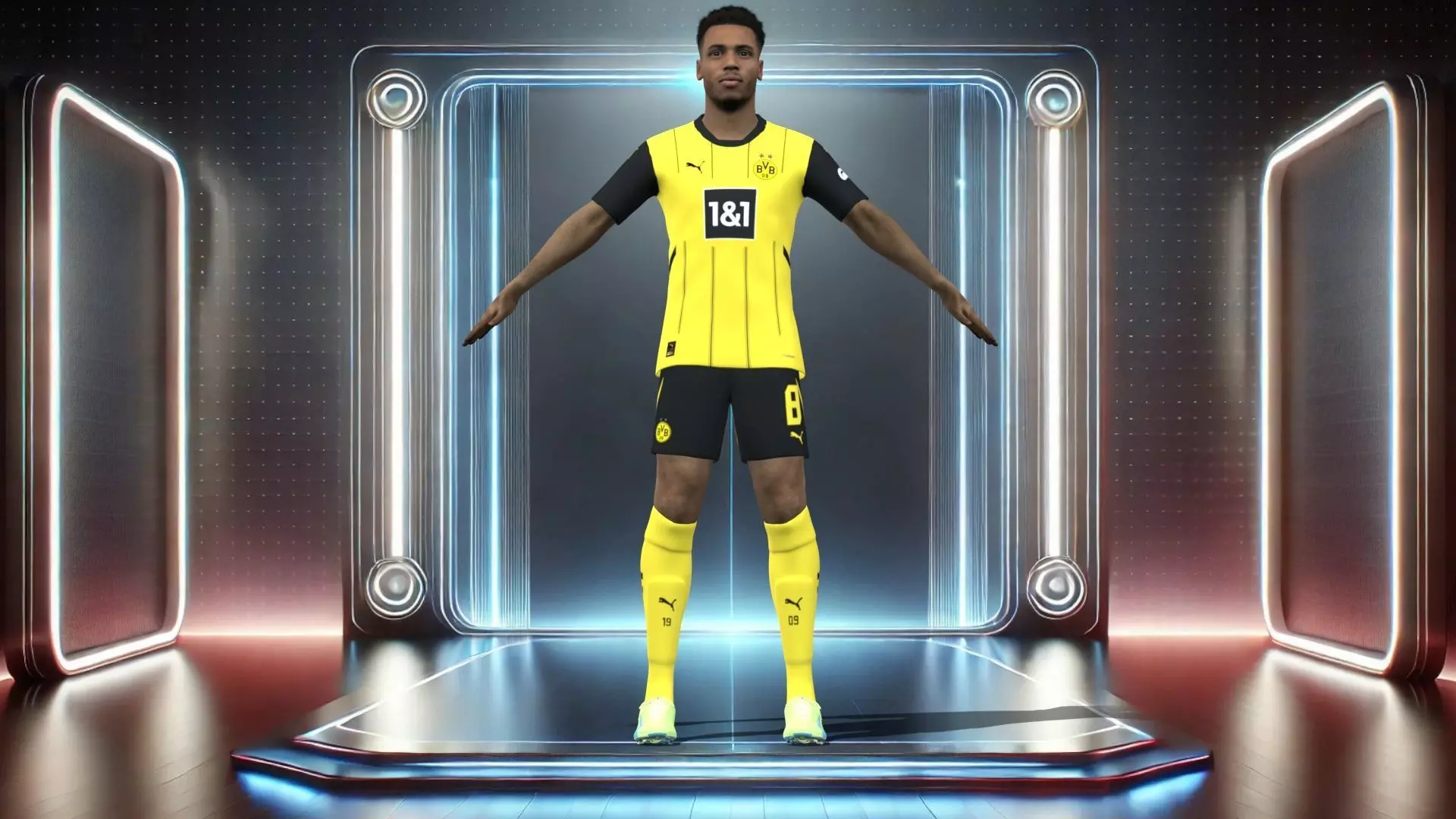 3D Rigged Felix Nmecha Dortmund 2025 Low-poly 3D model_0