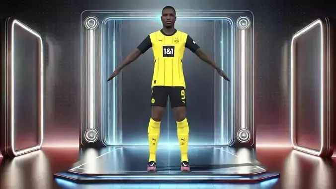 3D Rigged Serhou Guirassy Dortmund 2025 Low-poly 3D model