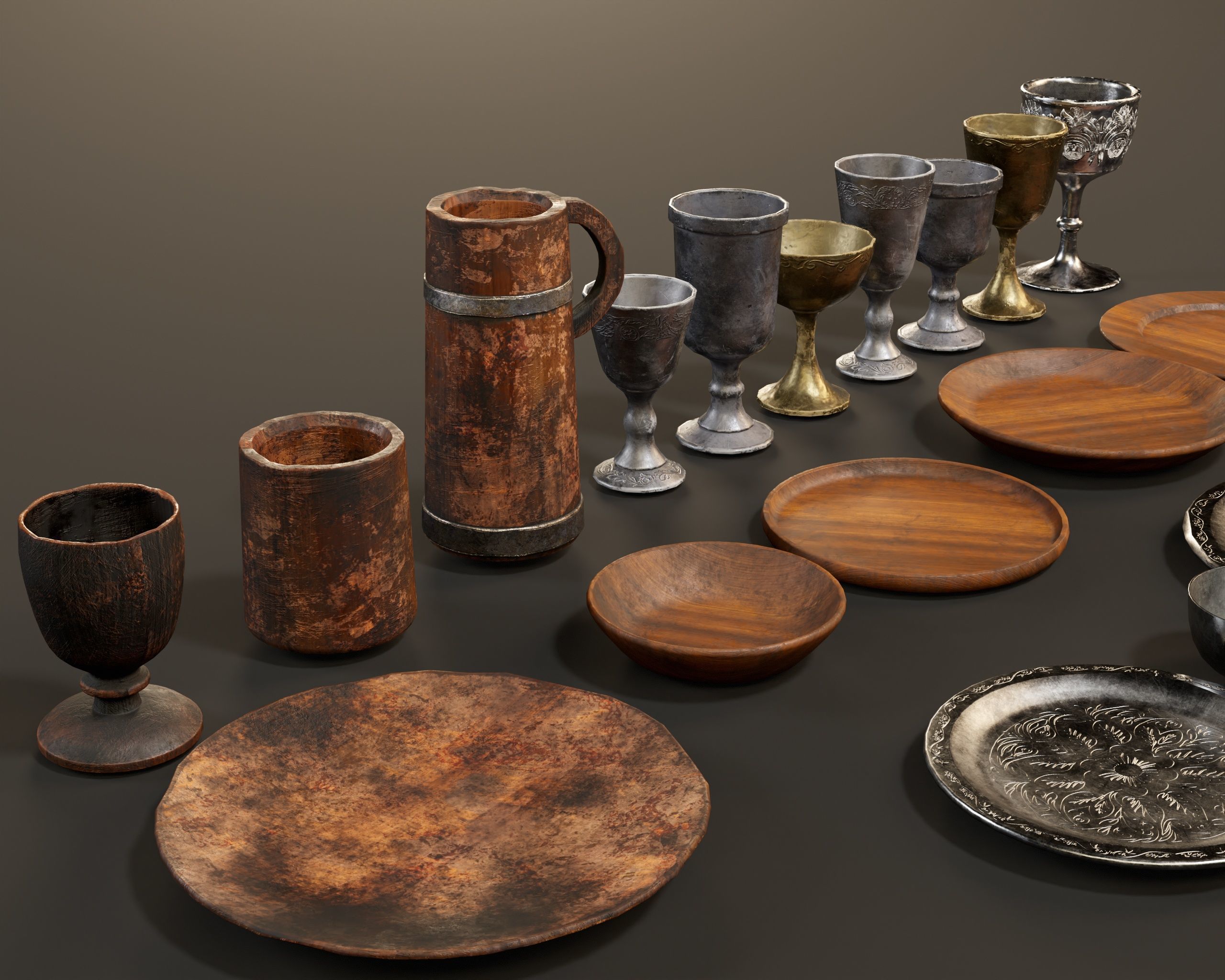Medieval Tableware Pack 3D Model Collection_15