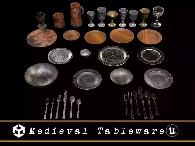 Medieval Tableware Pack 3D Model Collection