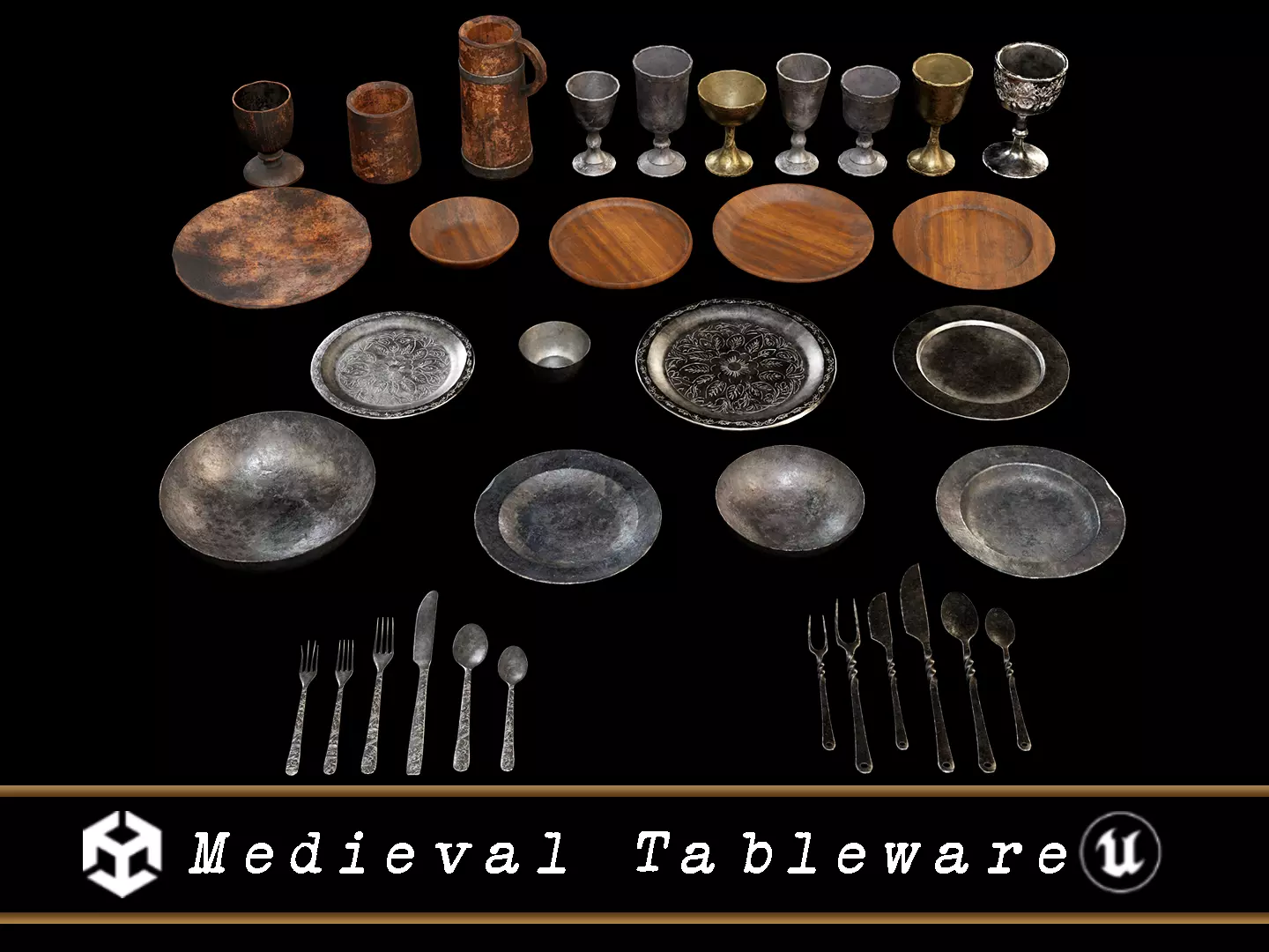 Medieval Tableware Pack 3D Model Collection_0