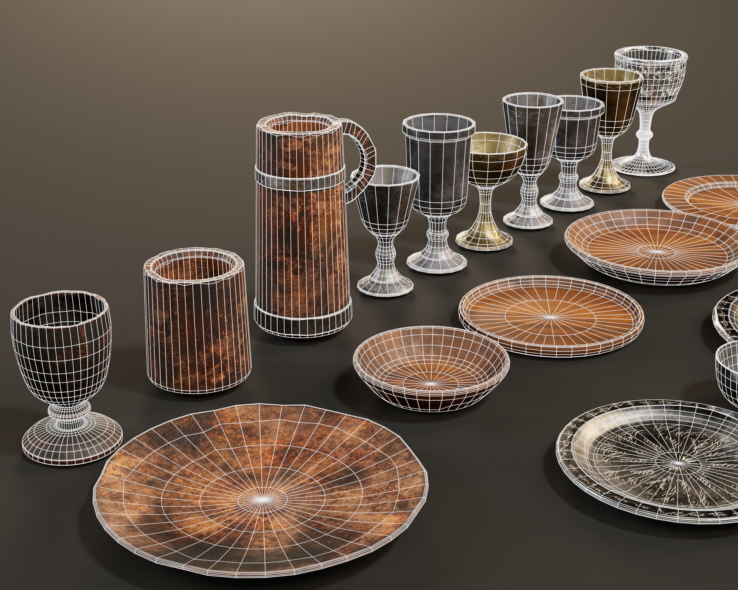 Medieval Tableware Pack 3D Model Collection_16
