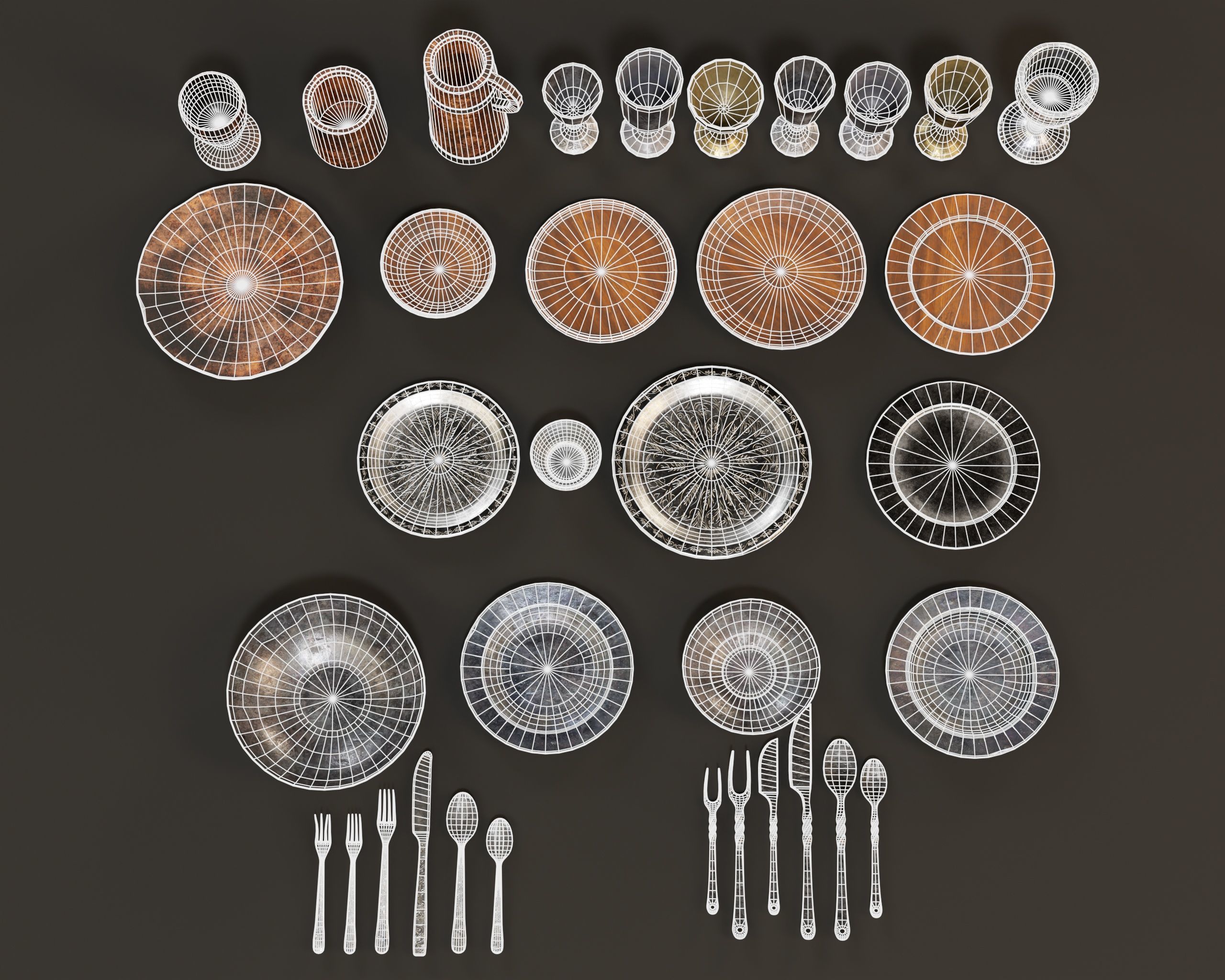 Medieval Tableware Pack 3D Model Collection_12