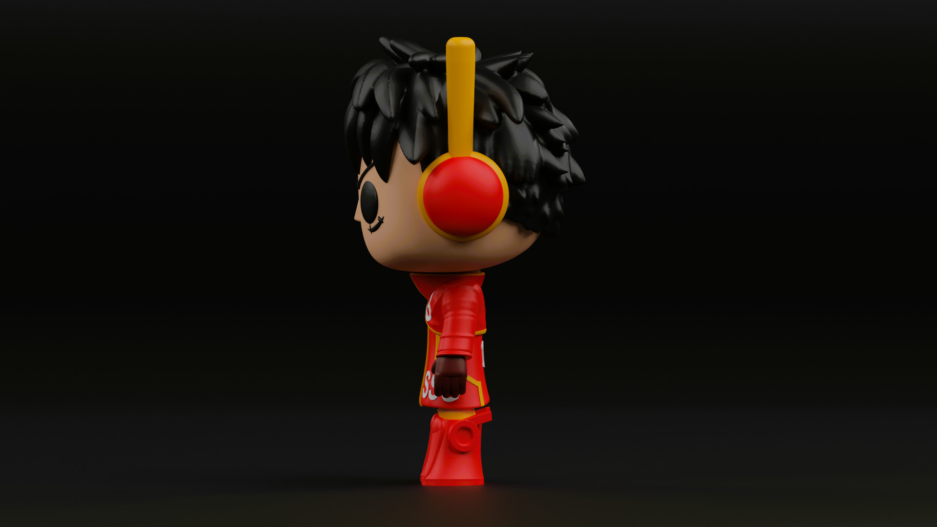 luffy in SSG coat funko pop from the anime one piece 3D print model_1