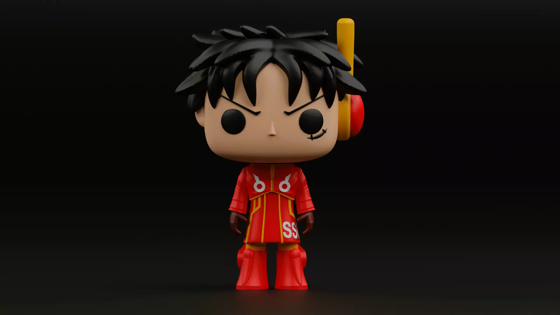 luffy in SSG coat funko pop from the anime one piece 3D print model_0
