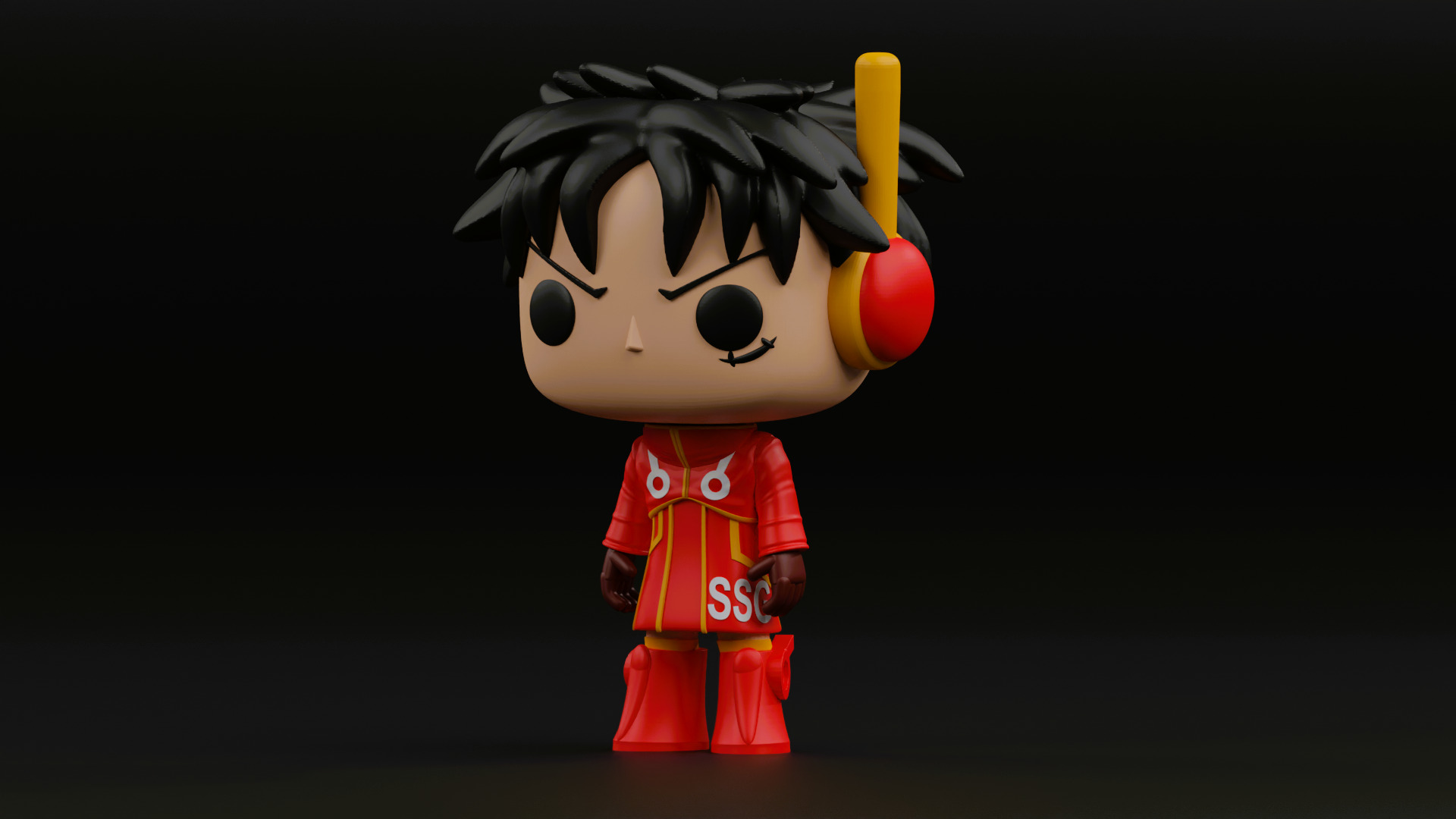 luffy in SSG coat funko pop from the anime one piece 3D print model_6