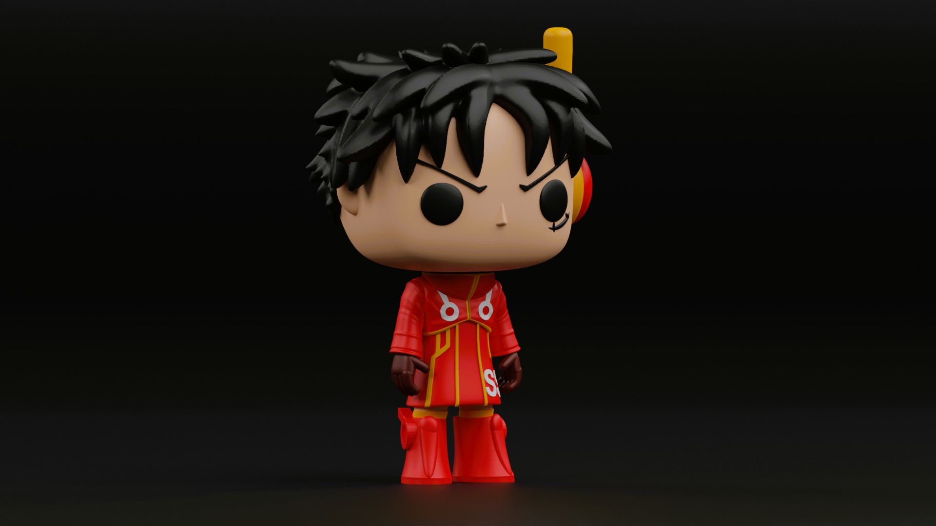 luffy in SSG coat funko pop from the anime one piece 3D print model_7