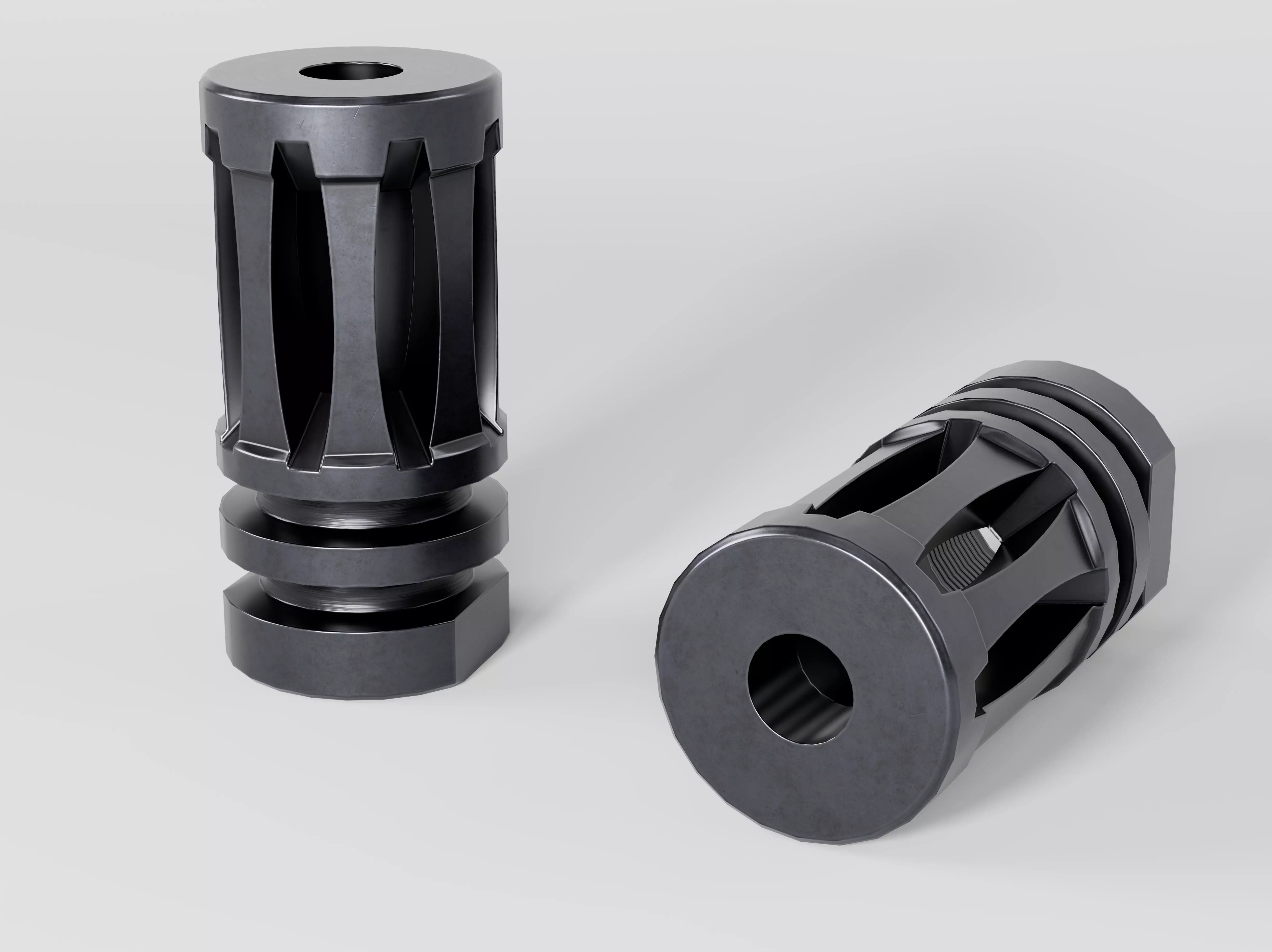 A2 Muzzle Brake 5 56 and 223 Low-poly 3D model_0